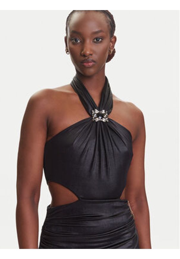 Fracomina Sukienka koktajlowa FQ25SD1001W798T4 Czarny Slim Fit. Kolor: czarny. Materiał: syntetyk. Styl: wizytowy