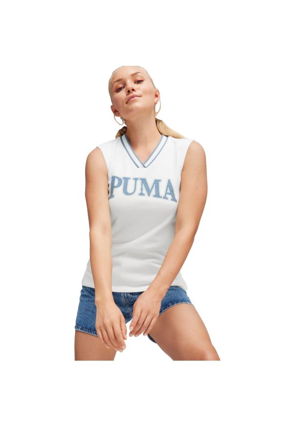 Podkoszulek Puma Squad Vest Tr, Kobiety. Kolor: biały. Materiał: bawełna, materiał