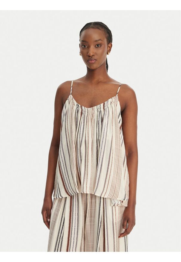 Eleh Top SS260131 Écru Regular Fit. Materiał: wiskoza