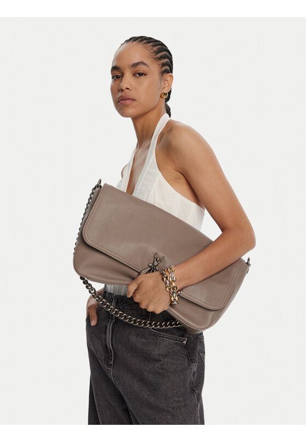 Patrizia Pepe Torebka 8B0280/L165-B744 Brązowy. Kolor: brązowy. Materiał: skórzane