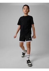 4f - 4F T-shirt regular gładki chłopięcy - czarny 140 (9-10 lat). Okazja: na uczelnię, na co dzień, na spacer. Kolor: czarny. Materiał: materiał, bawełna, skóra, dzianina. Wzór: gładki. Sezon: lato. Styl: casual #2