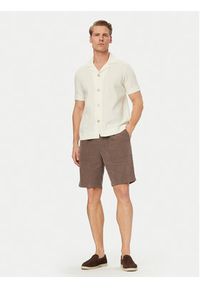 Calvin Klein Szorty materiałowe LV04LF614G Brązowy Relaxed Fit. Kolor: brązowy. Materiał: syntetyk #4