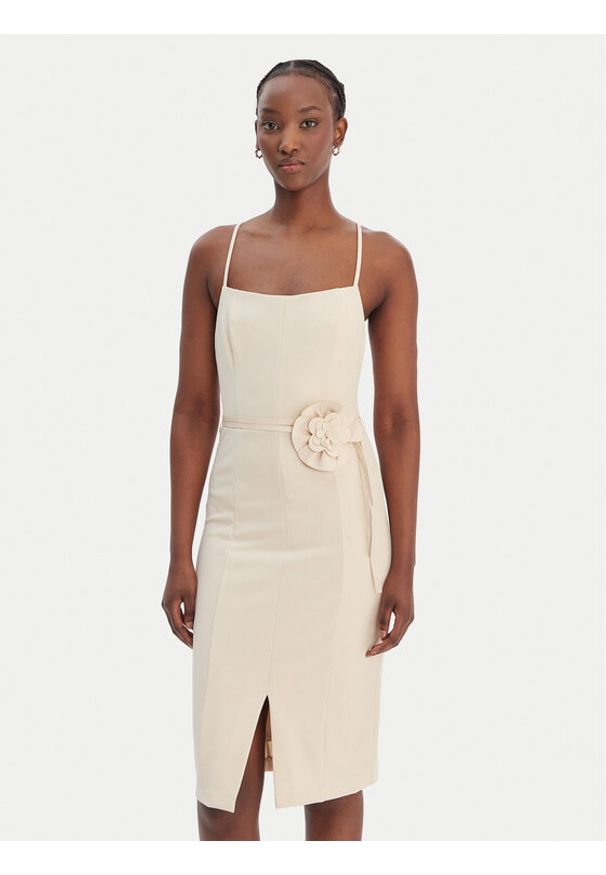 Guess Sukienka codzienna 180023 Beżowy Classic Fit. Okazja: na co dzień. Kolor: beżowy. Typ sukienki: proste. Styl: casual