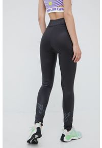 LABELLAMAFIA - LaBellaMafia legginsy damskie kolor czarny z nadrukiem. Stan: podwyższony. Kolor: czarny. Wzór: nadruk #4