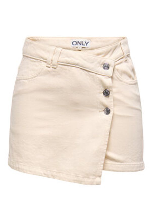only - ONLY Spódnico-szorty Milly 15338617 Beżowy Regular Fit. Kolor: beżowy. Materiał: bawełna
