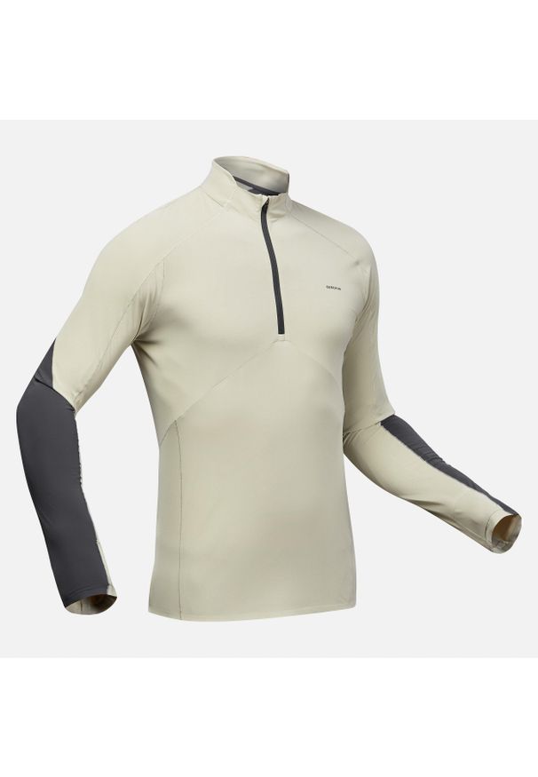 quechua - Koszulka turystyczna męska z długim rękawem Quechua MH500 Anty-UV. Materiał: mikrofibra, elastan, tkanina, materiał, włókno, syntetyk. Długość rękawa: długi rękaw. Długość: długie. Sport: turystyka piesza