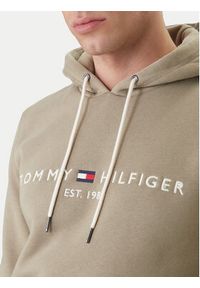 TOMMY HILFIGER - Tommy Hilfiger Bluza Logo MW0MW11599 Beżowy Regular Fit. Kolor: beżowy. Materiał: bawełna #4