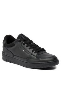 TOMMY HILFIGER - Tommy Hilfiger Sneakersy Th Basket Core Leather Ess FM0FM05040 Czarny. Kolor: czarny. Materiał: skóra