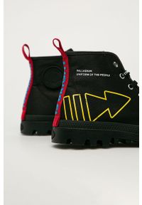Palladium - Trampki. Nosek buta: okrągły. Zapięcie: sznurówki. Kolor: czarny. Materiał: syntetyk, materiał, guma. Szerokość cholewki: normalna #4