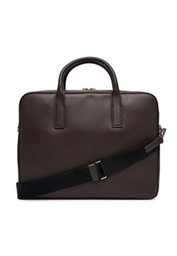 Calvin Klein Torba na laptopa Raised Commuter LV04D3157G Brązowy. Kolor: brązowy. Materiał: skóra
