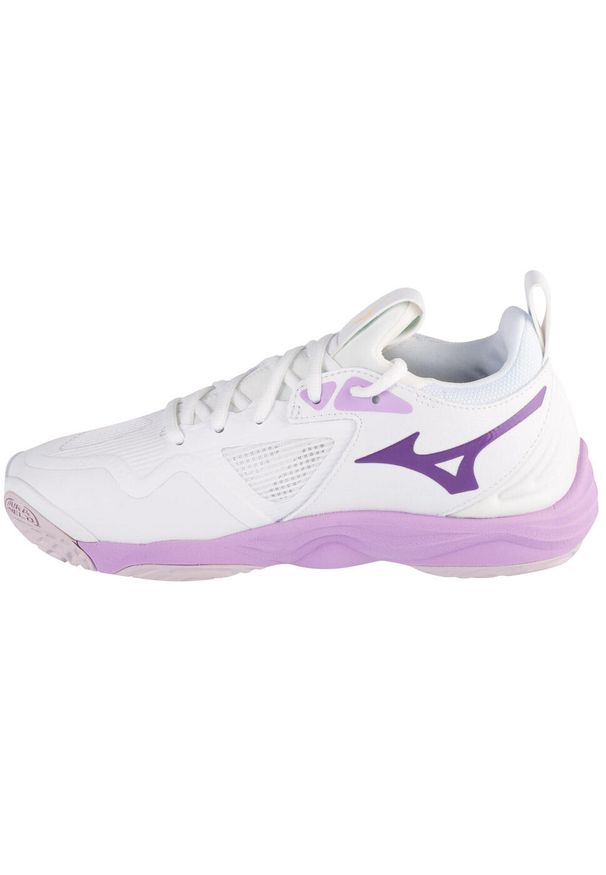 Mizuno - Buty do siatkówki damskie, Wave Momentum 3. Kolor: biały. Materiał: materiał, syntetyk. Model: Mizuno Wave. Sport: siatkówka