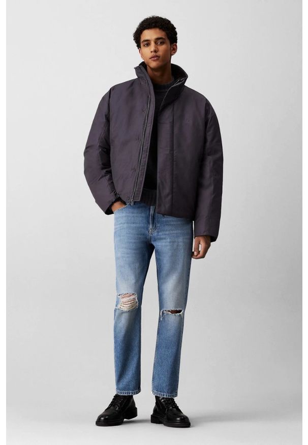 Calvin Klein - CALVIN KLEIN Błękitne męskie jeansy Dad Jean. Okazja: na co dzień. Kolor: niebieski. Długość: długie. Styl: elegancki, casual