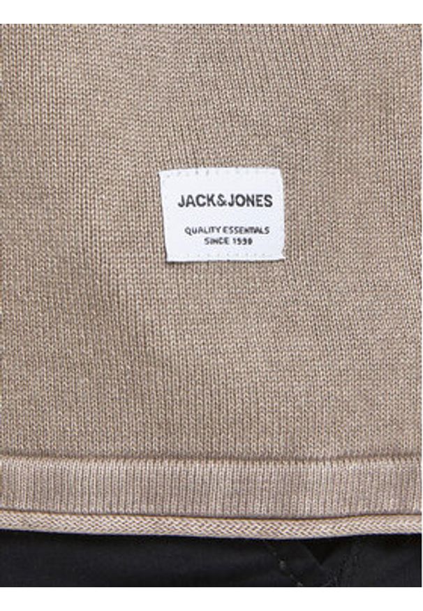 Jack & Jones Sweter Leo 12174001 Brązowy Regular Fit. Kolor: brązowy. Materiał: bawełna