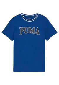 Koszulka treningowa chłopięca Puma Squad. Kolor: niebieski. Materiał: bawełna. Długość rękawa: krótki rękaw. Długość: krótkie