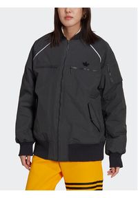 Adidas - adidas Kurtka bomber HK5233 Szary Oversize. Kolor: szary. Materiał: syntetyk #5