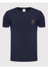 VERSACE - Versace T-Shirt Girocollo AUU01005 Granatowy Regular Fit. Kolor: niebieski. Materiał: bawełna #4