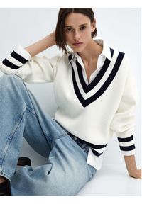 mango - Mango Sweter League 67021012 Biały Regular Fit. Kolor: biały. Materiał: wiskoza #11
