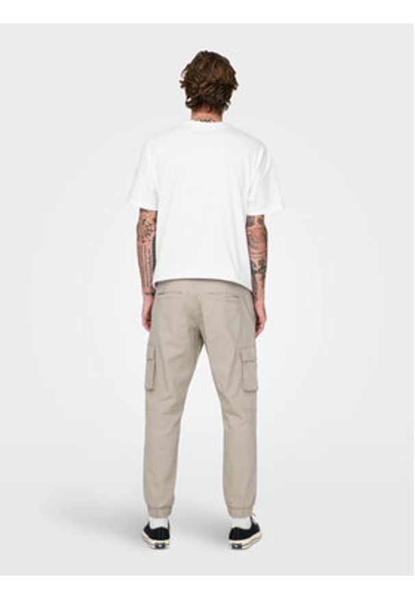 Only & Sons Spodnie materiałowe Cam 22016687 Beżowy Tapered Fit. Kolor: beżowy. Materiał: bawełna