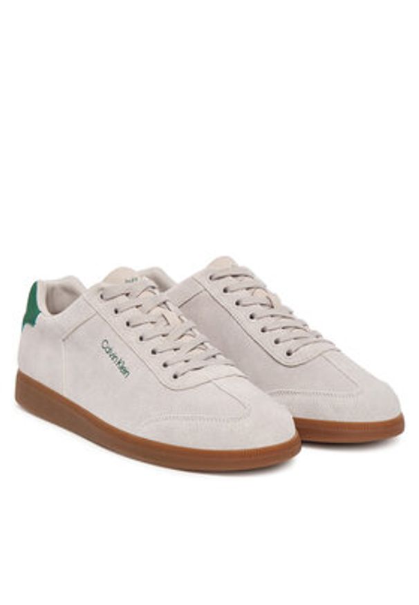 Calvin Klein Sneakersy Low Cupsole Laceup Su HM0HM01946 Beżowy. Kolor: beżowy. Materiał: zamsz, skóra