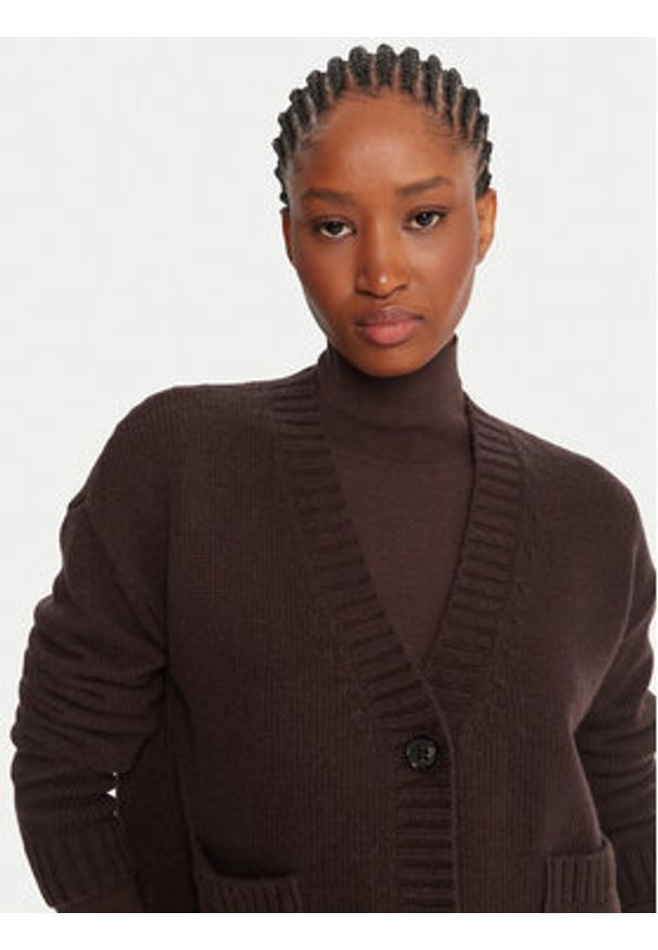 Weekend Max Mara Kardigan Filmato 2525346062 Brązowy Regular Fit. Kolor: brązowy. Materiał: wełna