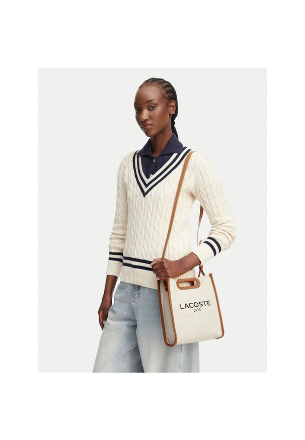 Torebka Lacoste. Kolor: beżowy