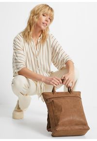 bonprix - Plecak. Kolor: brązowy. Materiał: skórzane. Styl: casual