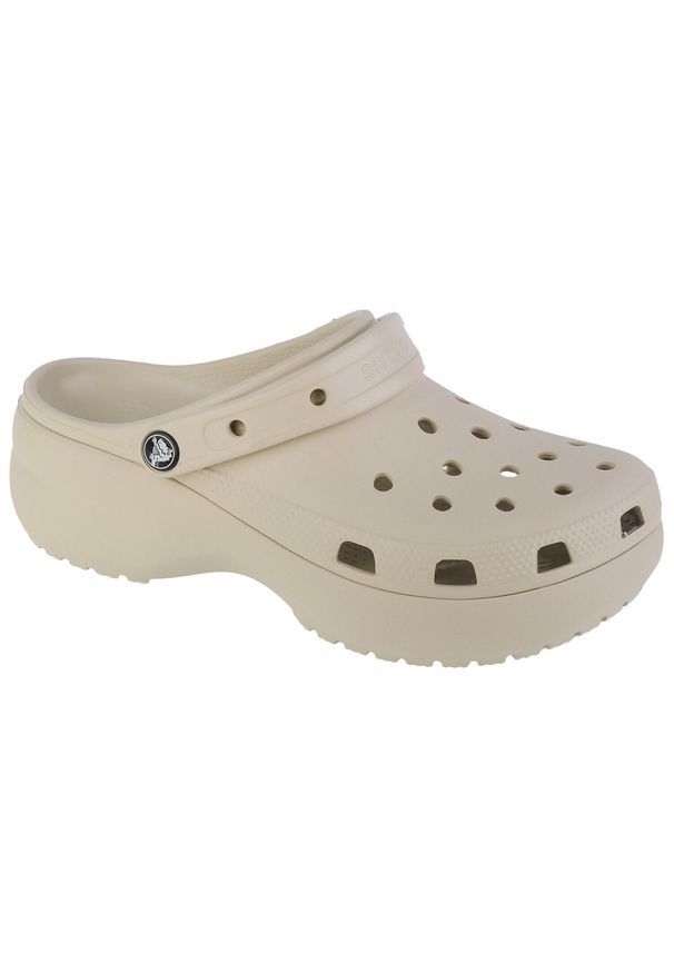 Buty do chodzenia damskie Crocs Classic Platform Clog. Kolor: beżowy. Materiał: materiał, syntetyk. Obcas: na platformie. Styl: sportowy