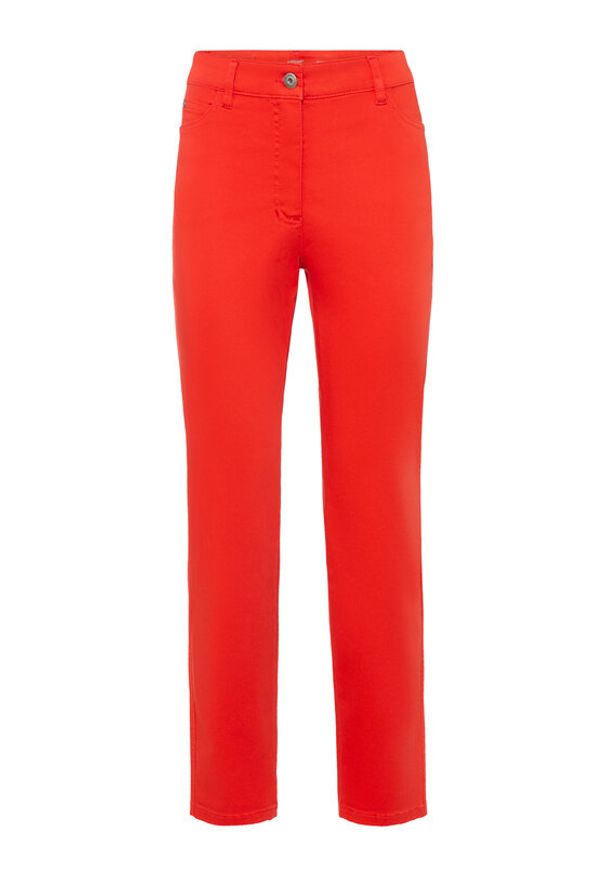Olsen Spodnie materiałowe Mona 14000625 Czerwony Slim Fit. Kolor: czerwony. Materiał: materiał, bawełna