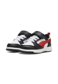 Puma - Sneakersy PUMA Rebound V6 Lo dla małych dzieci PUMA White For All Time Red Black. Kolor: czerwony, czarny, wielokolorowy, biały. Szerokość cholewki: normalna. Sport: koszykówka