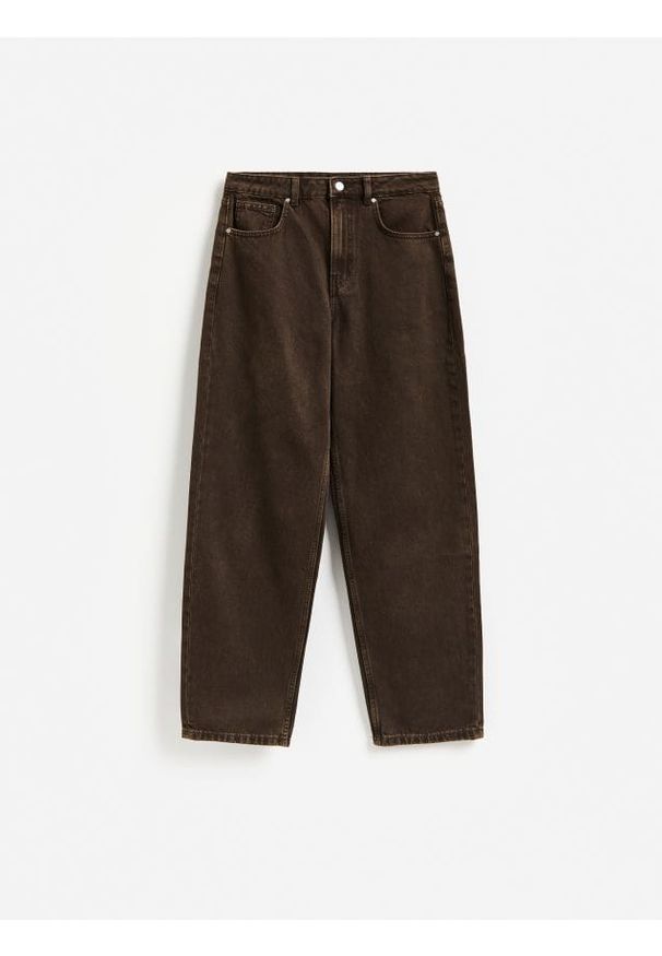 Reserved - Jeansy mom ballon - dark grey jeans