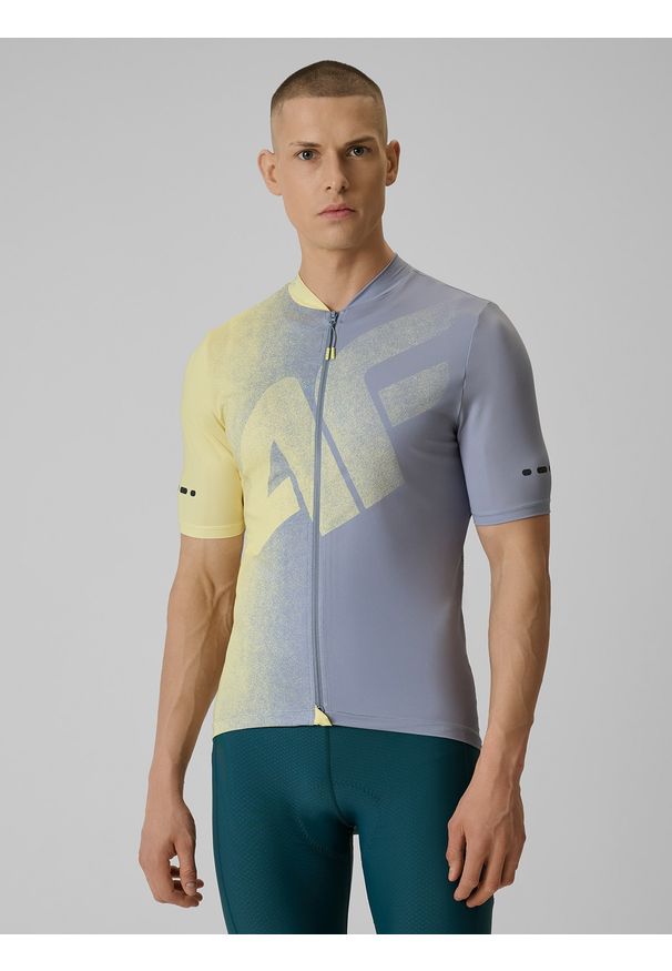 4f - 4F Koszulka kolarska męska - multikolor XL. Kolor: wielokolorowy. Materiał: dzianina, skóra, materiał, włókno. Długość: długie. Sport: kolarstwo
