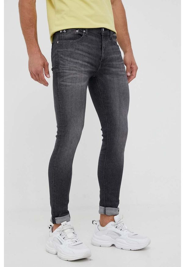 Calvin Klein Jeans jeansy męskie. Kolor: szary