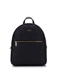 Wittchen - Damski plecak z pikowanym frontem. Kolor: czarny. Materiał: skóra ekologiczna. Wzór: paski. Styl: casual, elegancki #1