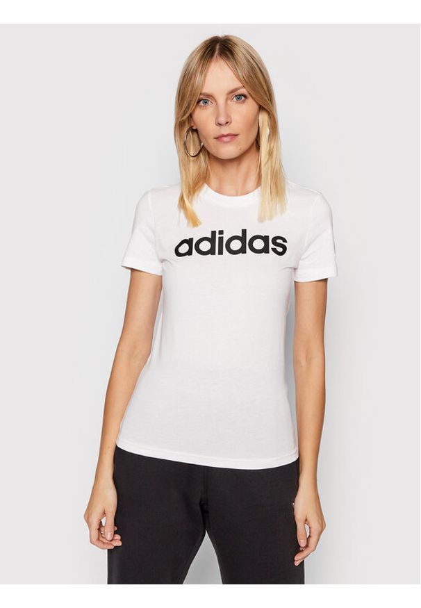 Adidas - adidas T-Shirt Essentials GL0768 Biały Slim Fit. Kolor: biały. Materiał: bawełna