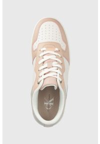 Calvin Klein Jeans sneakersy kolor różowy. Nosek buta: okrągły. Zapięcie: sznurówki. Kolor: różowy. Materiał: guma