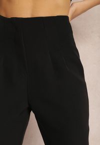 Renee - Czarne Spodnie Cygaretki High Waist Molfi. Stan: podwyższony. Kolor: czarny. Materiał: tkanina