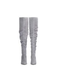 Kazar - Szare muszkieterki damskie. Nosek buta: szpiczasty. Kolor: szary. Materiał: zamsz. Szerokość cholewki: normalna. Obcas: na obcasie. Styl: street. Wysokość obcasa: wysoki #4