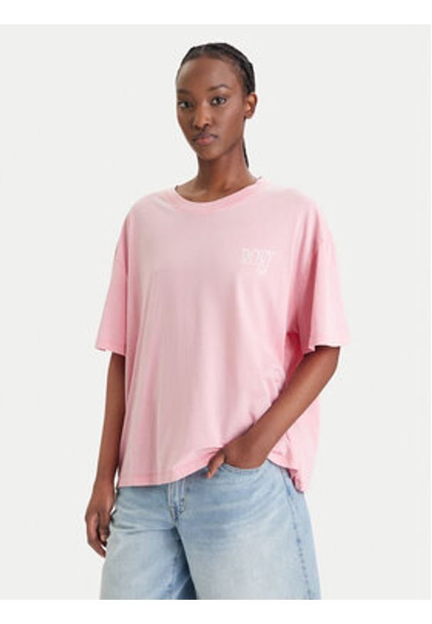 Roxy T-Shirt Talloversize Washed ERJZT06081 Różowy Oversize. Kolor: różowy. Materiał: bawełna