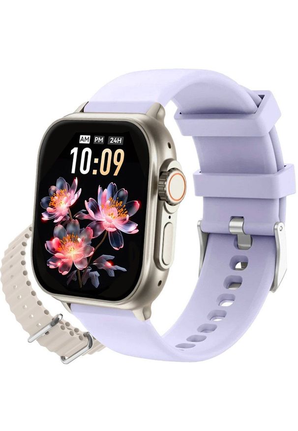 Zegarek damski SMARTWATCH Rubicon RNCF17 fiolet/beż. Rodzaj zegarka: smartwatch. Kolor: beżowy