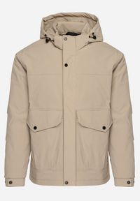 Born2be - Beżowa Kurtka z Odpinanym Kapturem i Podwójnymi Kieszeniami Zapinana na Napy i Suwak Mivaline. Okazja: na co dzień. Kolor: beżowy. Materiał: jeans, skóra. Styl: klasyczny, casual #7
