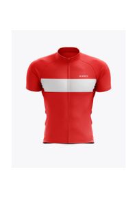 ACELERA - Męska koszulka kolarska Essential z krótkim rękawem. Kolor: czerwony, wielokolorowy, biały. Materiał: materiał. Długość rękawa: krótki rękaw. Długość: krótkie. Sport: kolarstwo #1