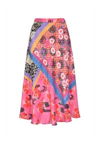 Pinko - PINKO - Orientalna spódnica midi Bibidi. Kolor: różowy, wielokolorowy, fioletowy. Sezon: lato #4