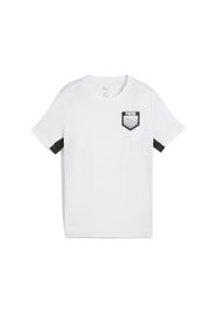 Puma - Młodzieżowa koszulka Active Sports z grafiką PUMA White. Kolor: biały. Materiał: guma. Wzór: nadruk