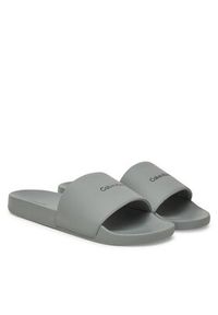 Calvin Klein Klapki Pool Slide W/ Ck Square HM0HM01754 Szary. Kolor: szary. Materiał: skóra