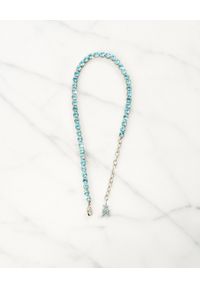 AMINA MUADDI - Błękitna bransoleta na kostkę z kryształami. Materiał: srebrne. Kolor: niebieski. Kamień szlachetny: kryształ