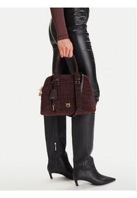 Pinko - PINKO Torebka Bowling Bag Medium AI 25-26 PLTT 105906 A2YW Bordowy. Kolor: czerwony. Materiał: zamszowe, skórzane #6