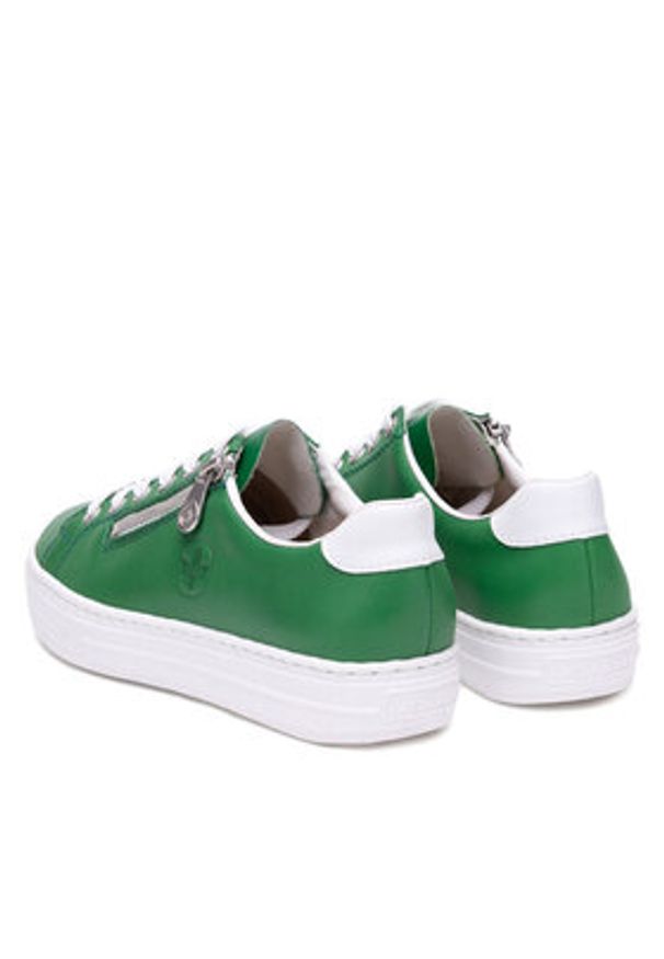 Rieker Sneakersy L59L1-52 Zielony. Kolor: zielony. Materiał: skóra