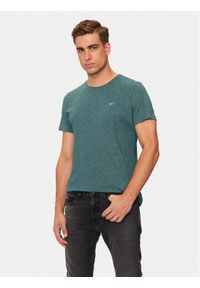 Tommy Jeans T-Shirt Jaspe DM0DM09586 Zielony Slim Fit. Kolor: zielony. Materiał: syntetyk