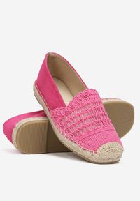 Born2be - Fuksjowe Espadryle na Plecionej Podeszwie Necene. Nosek buta: okrągły. Zapięcie: bez zapięcia. Kolor: różowy. Materiał: materiał. Wzór: aplikacja. Obcas: na płaskiej podeszwie #2