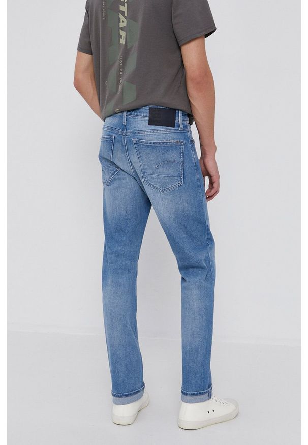 G-Star RAW - G-Star Raw Jeansy męskie. Kolor: niebieski. Wzór: aplikacja